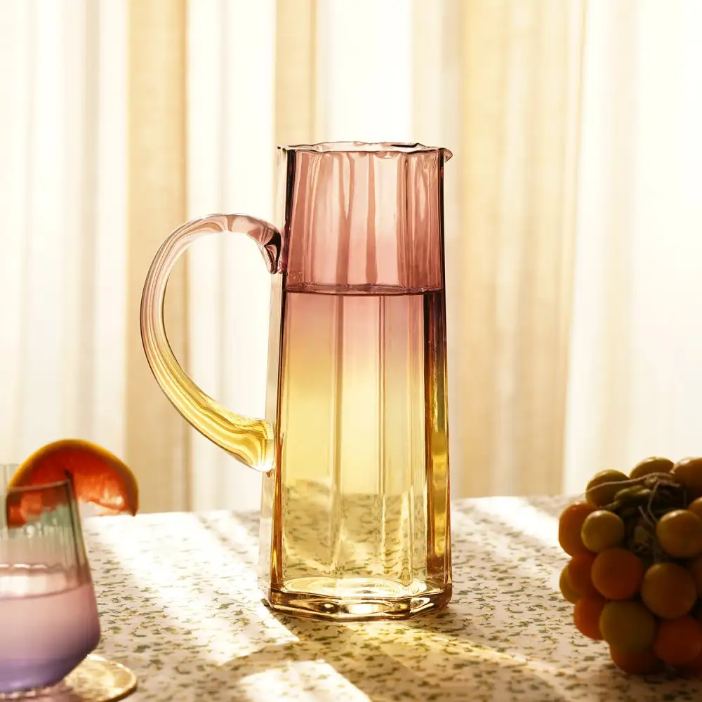 Ombre Textured Glass Pitcher