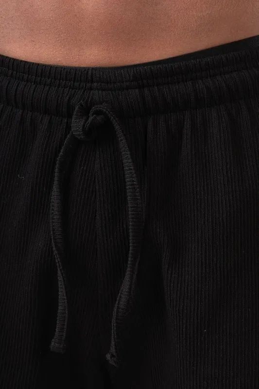 Black Everyday Textured Pull On Shorts