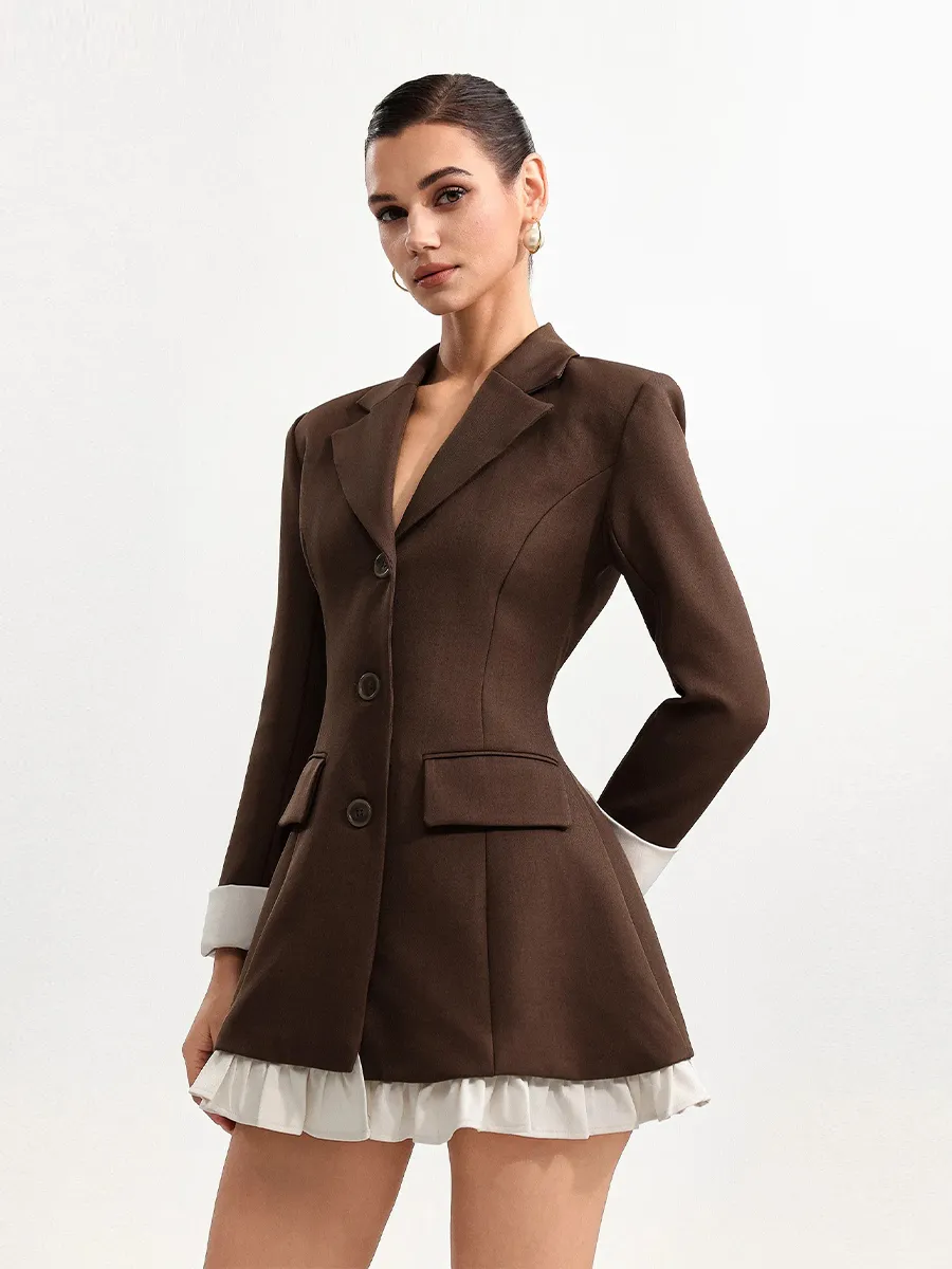 Sapphira Mini Dress In Brown