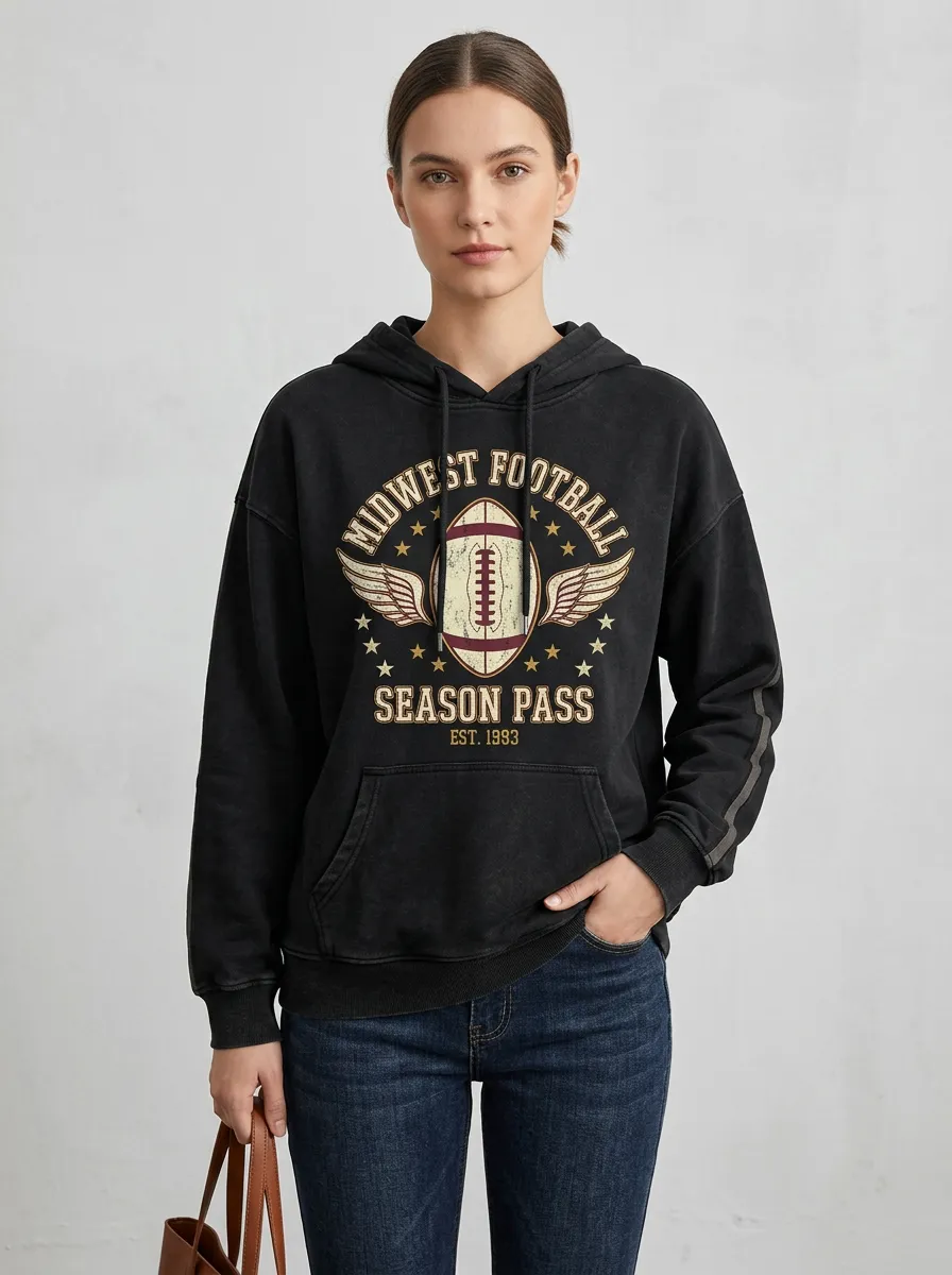 Women's Midwest Football Winged Ball Season Pass Graphic Hoodie