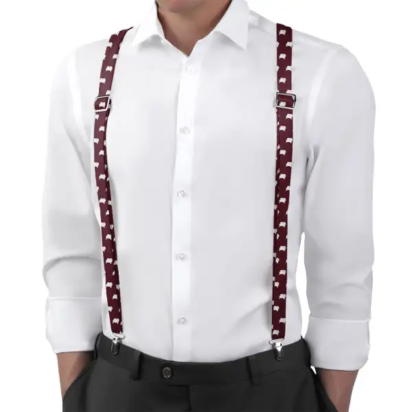 Pomeranian Dog Theme Suspenders