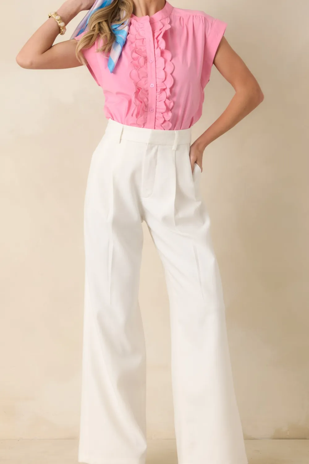 Scalloped You Casual Top
