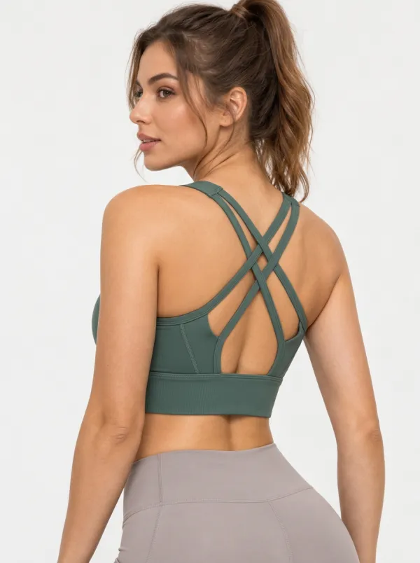 Women's Cross Back Workout Bra with Soft Touch Detail