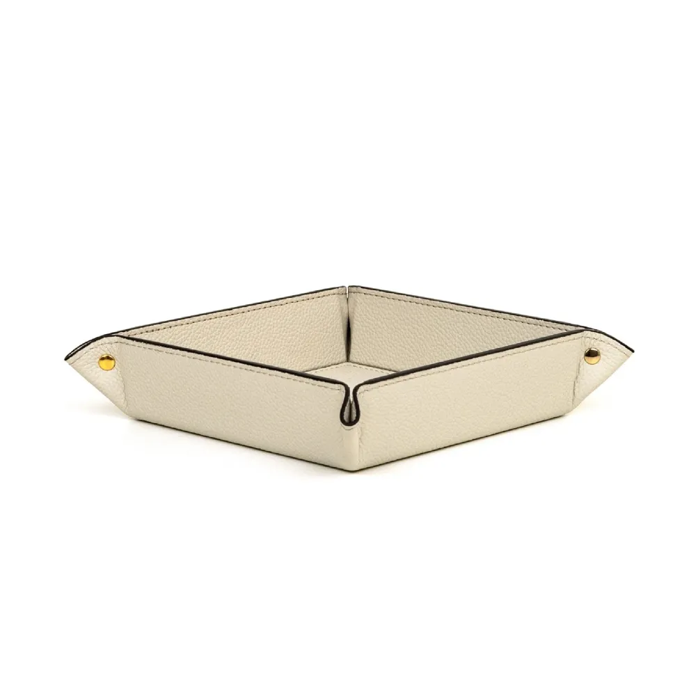 Square Studded Leather Trinket Tray