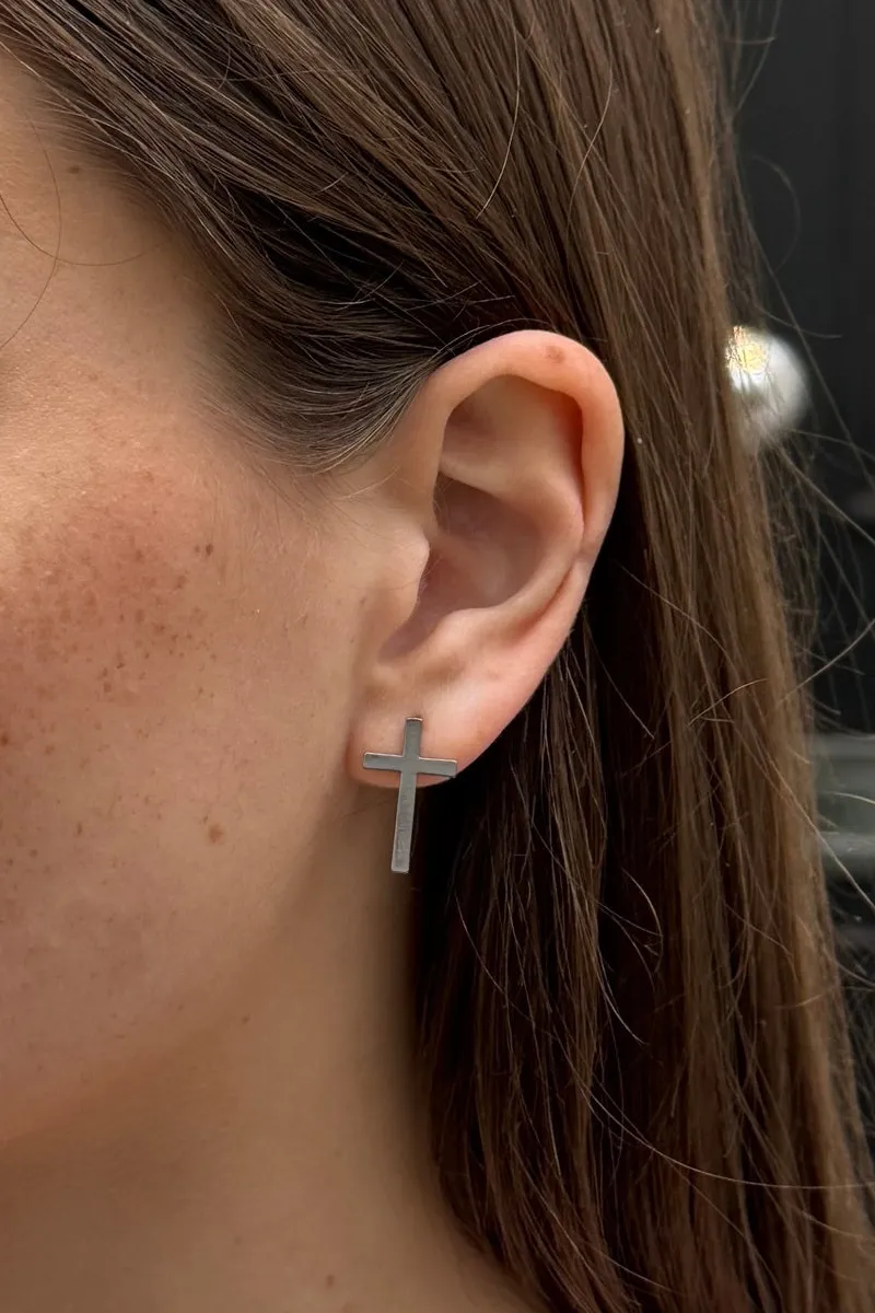 Polished Linear Stud Earrings