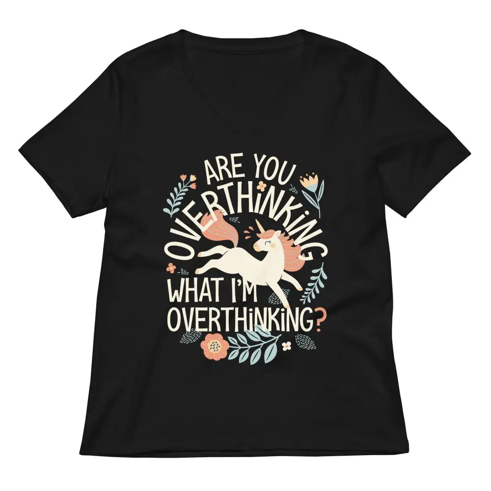 Overthinking Print V Neck Tee
