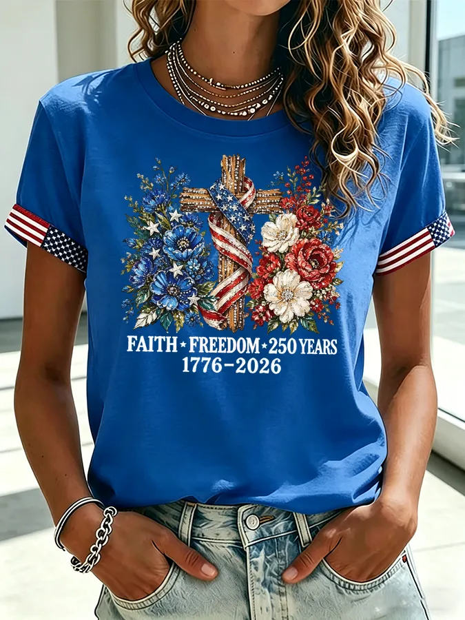 Women'S 250Th Anniversary Printed Casual T-Shirt