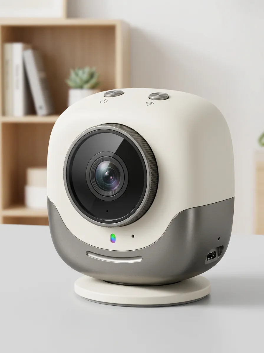 Wide-Angle Wireless Patterned Shell Mini Security Camera
