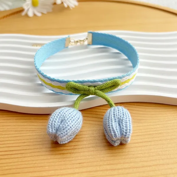 Cute Knit Tulip Pet Collar