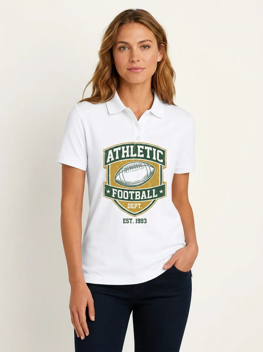 Women's Athletic Football Dept Graphic polo shirt