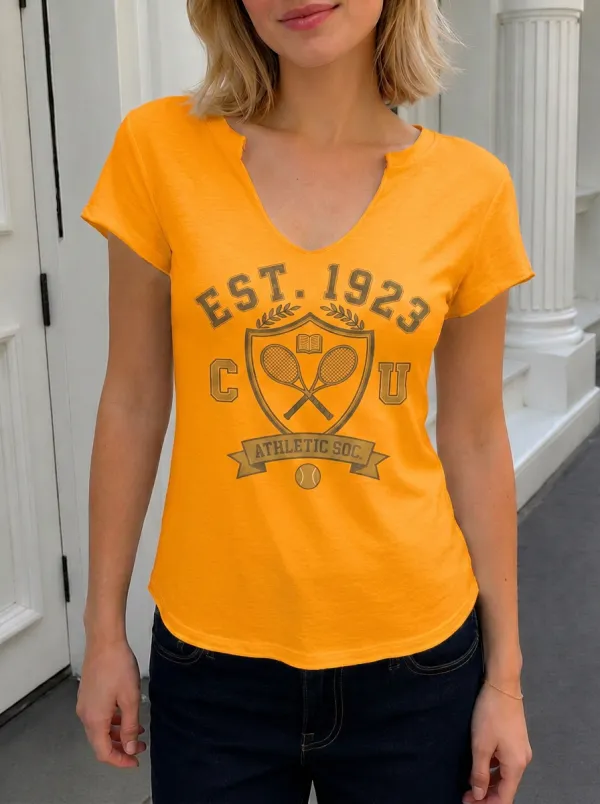 Women's Tennis Lover Est 1923 Athletic Society Printed T-shirt