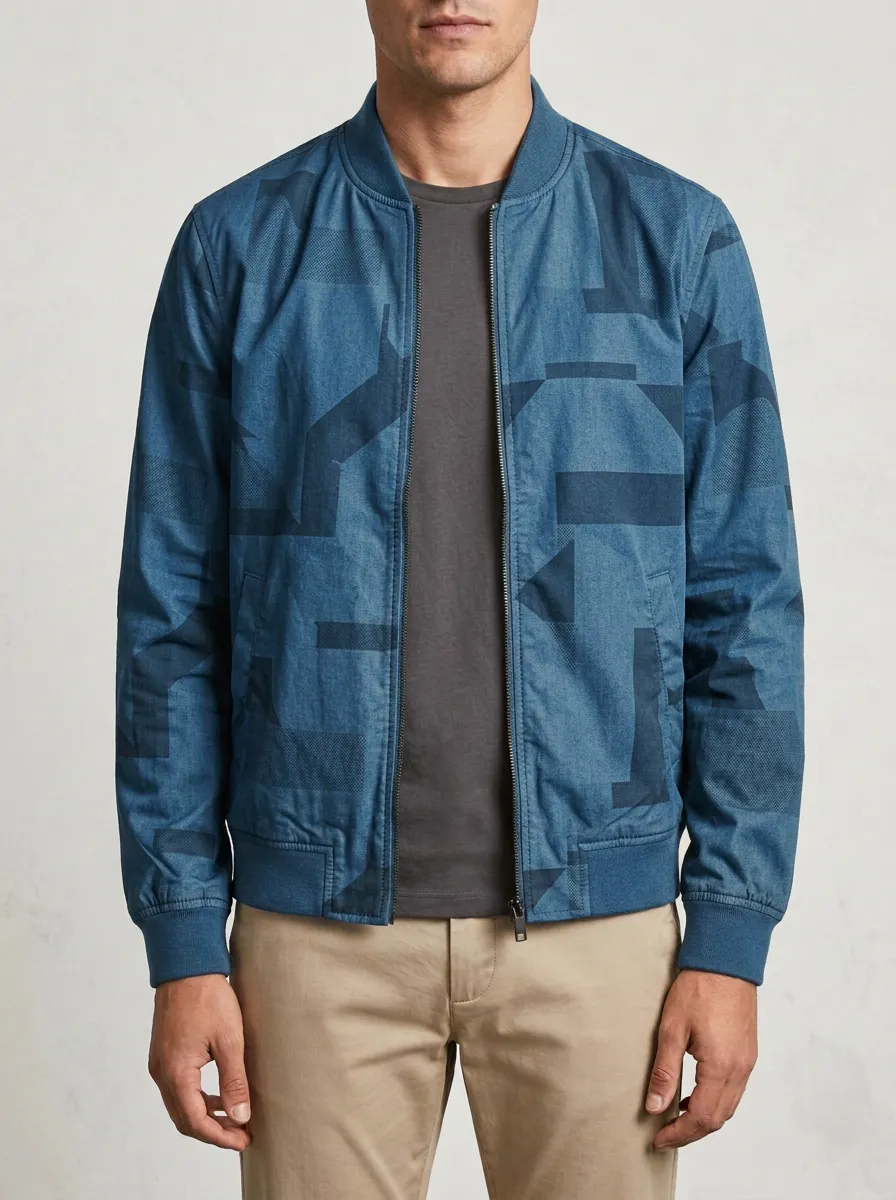 Urban Geometric Bomber Jacket