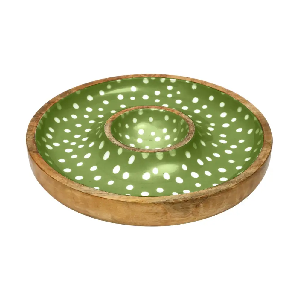 Mango Wood Chip and Dip Bowl for Everyday Dining
