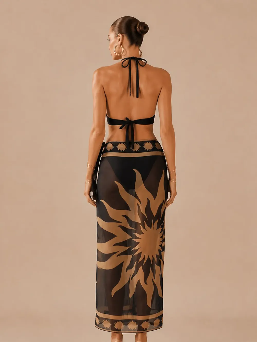 Chloe Printed Lace-Up Bikini Set