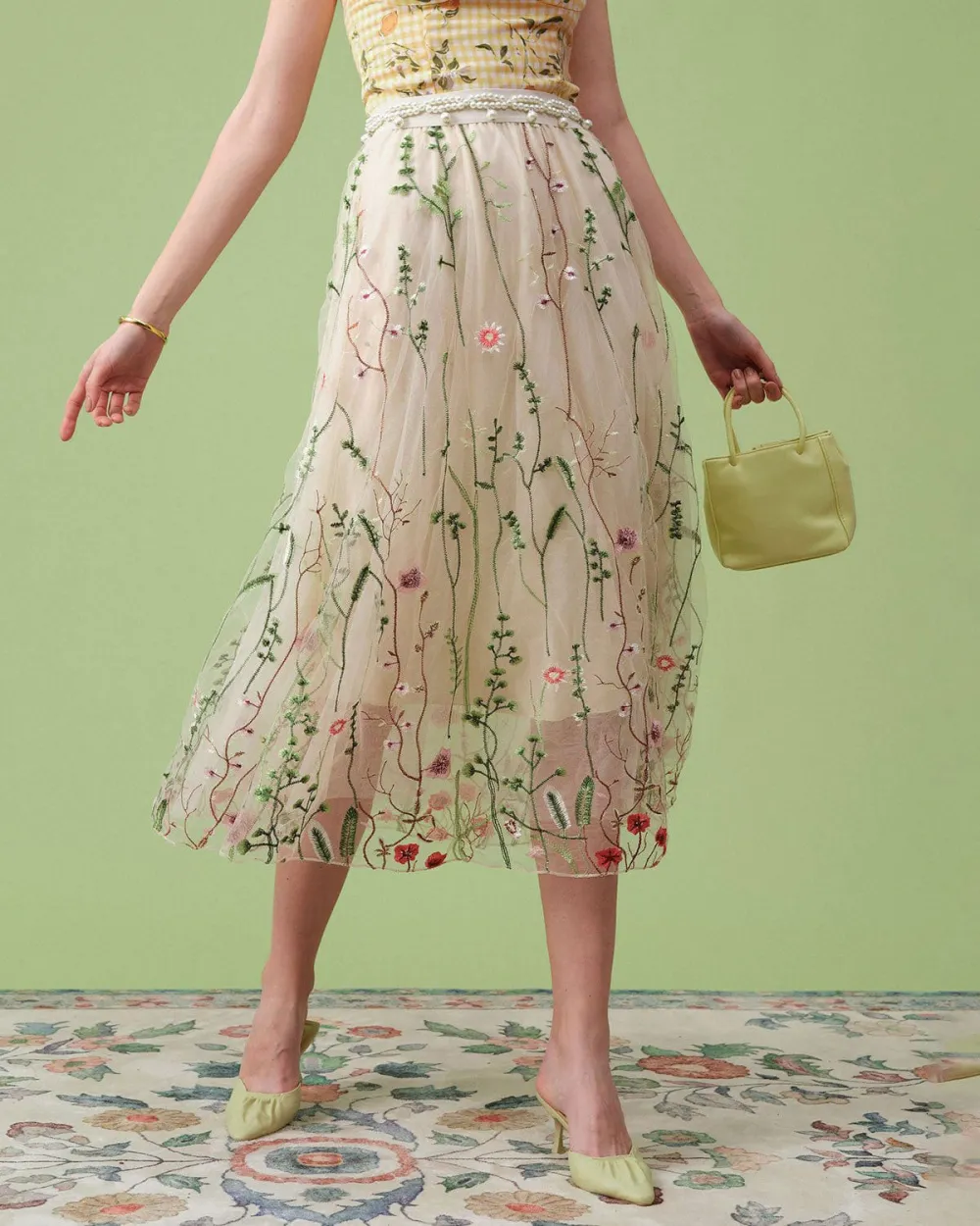 Featuring Floral Embroidery Skirt