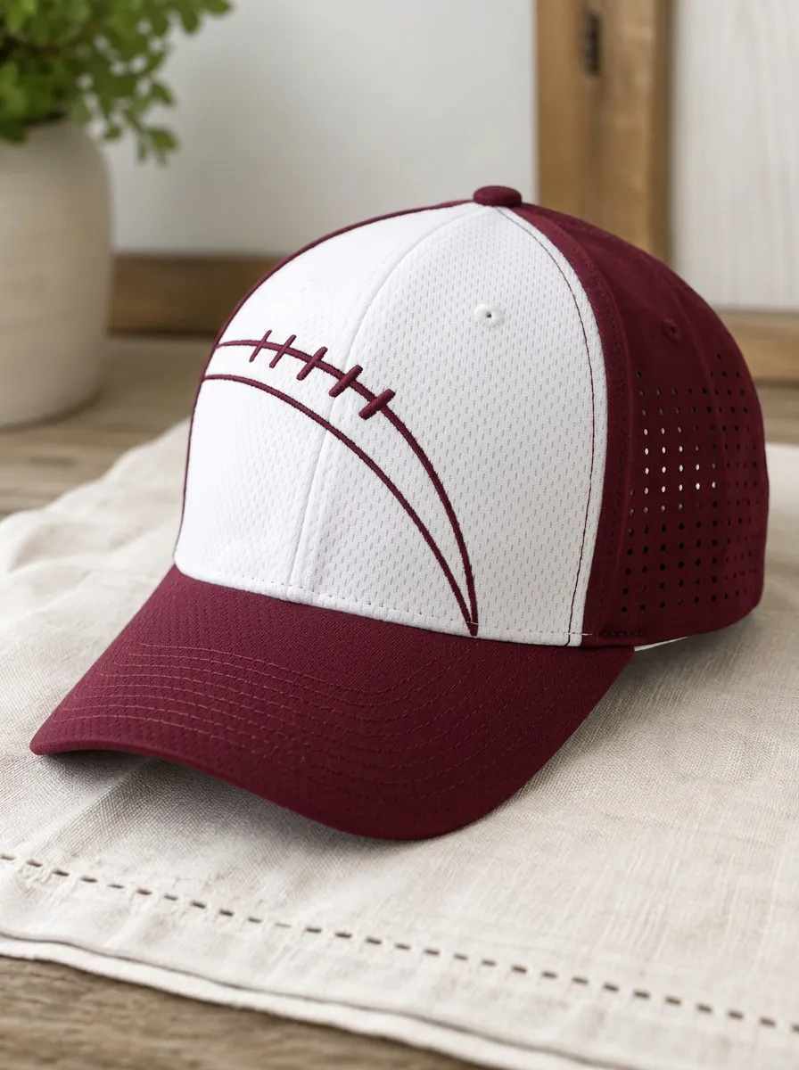 Unisex American Football Lover Maroon White Printed Cap