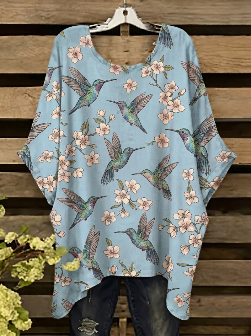 Woodland-Inspired Women's Loose Printed T-Shirt
