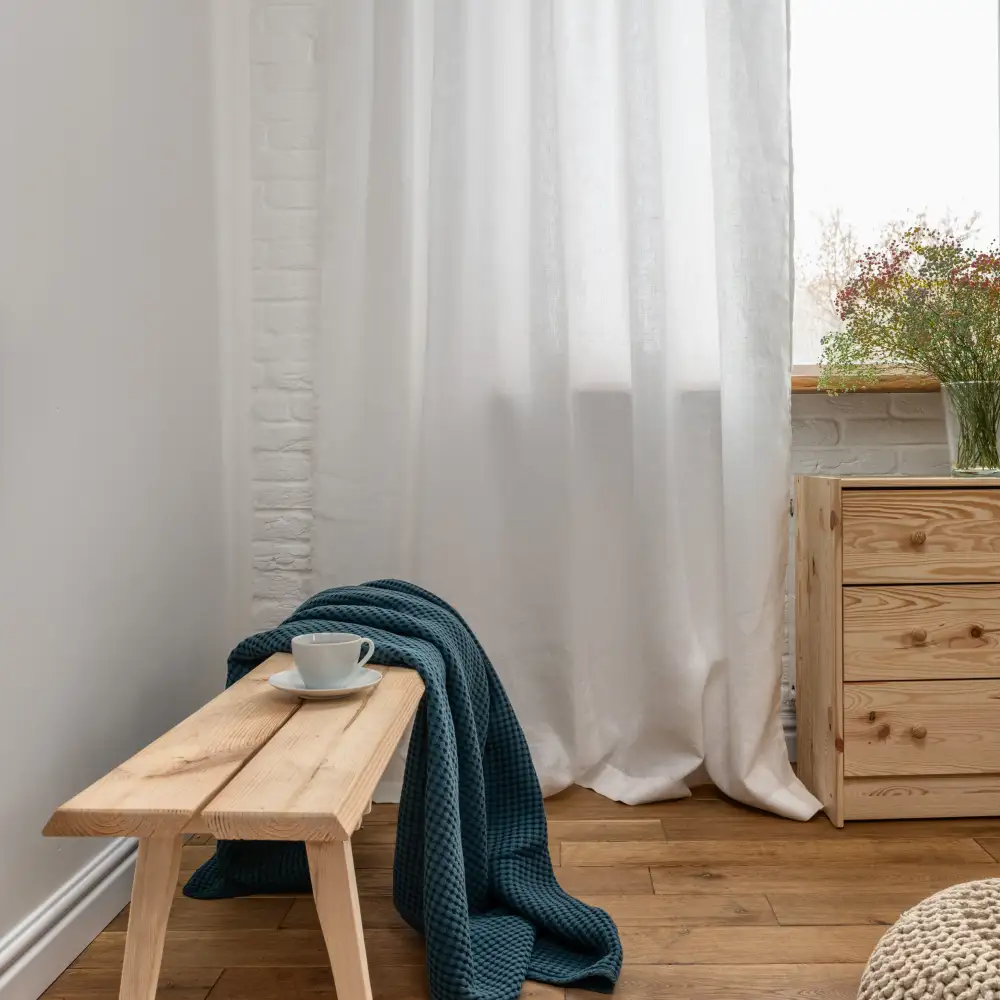 Clip Top Linen Curtain Panel