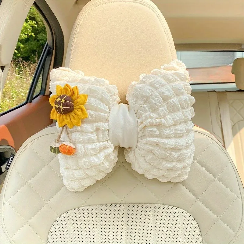 Flower Bow Car Neck Pillow