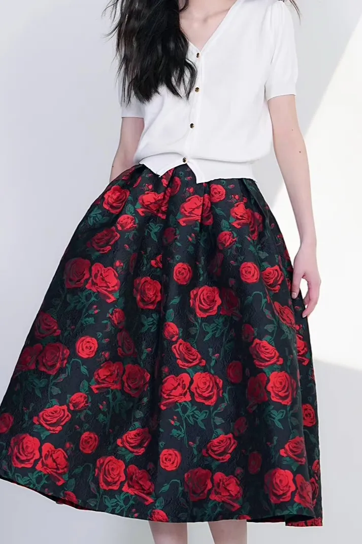 Comfortable City Embroidered High Waist Skirt