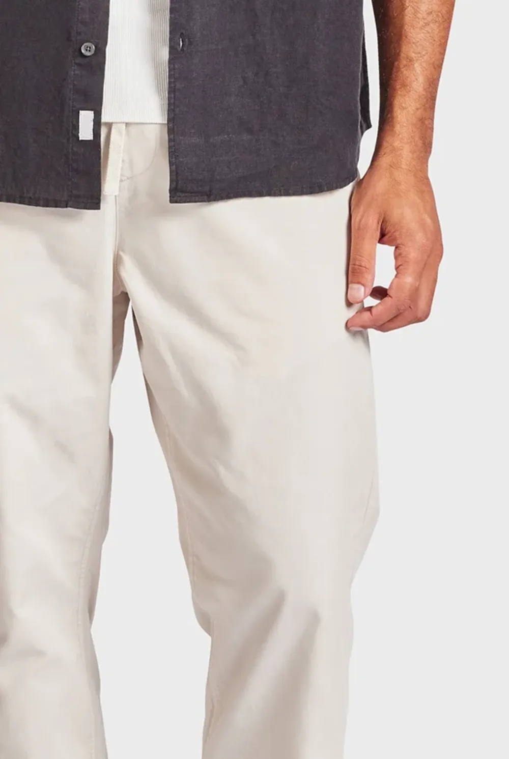 Relaxed Straight Leg Cotton Chino Trousers