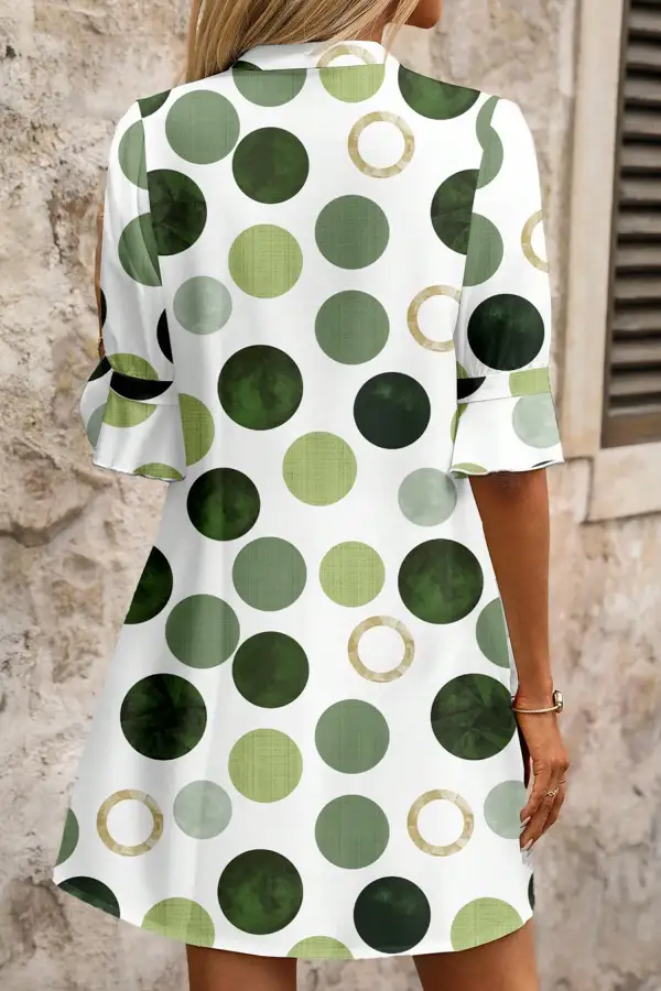 Street Ready Polka Dot Short Sleeve Casual Mini Dress