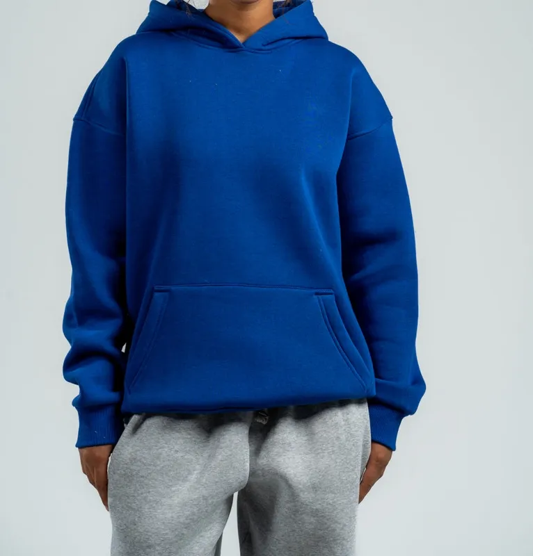Electric Blue Oversized Hooded Sweatshirt