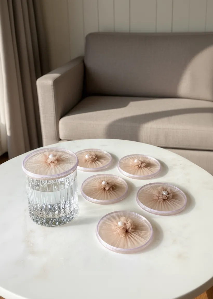 Beige Mesh Glass Cover