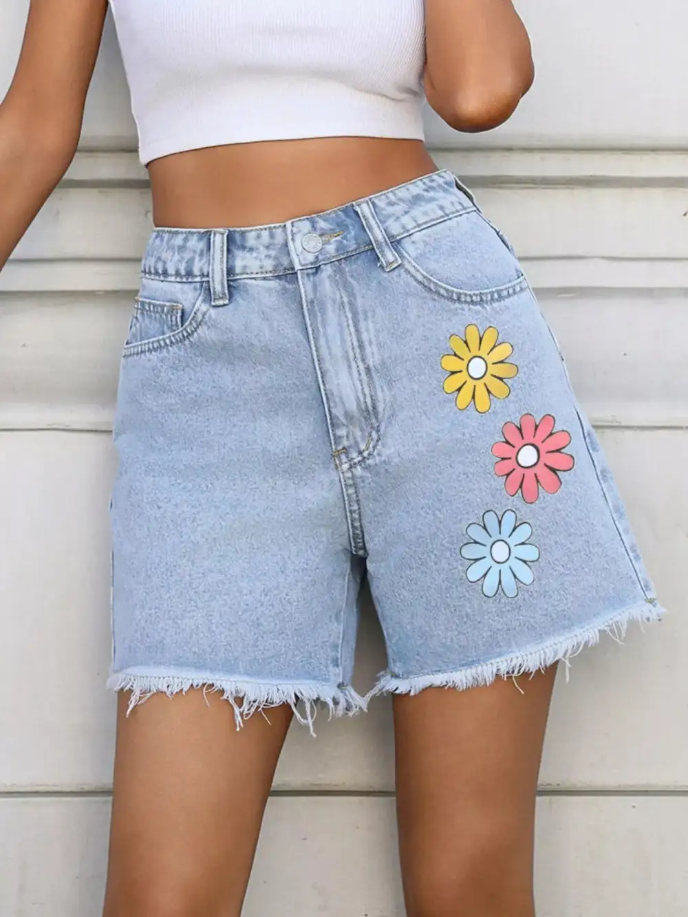 Soft Touch Frayed Hem Shorts