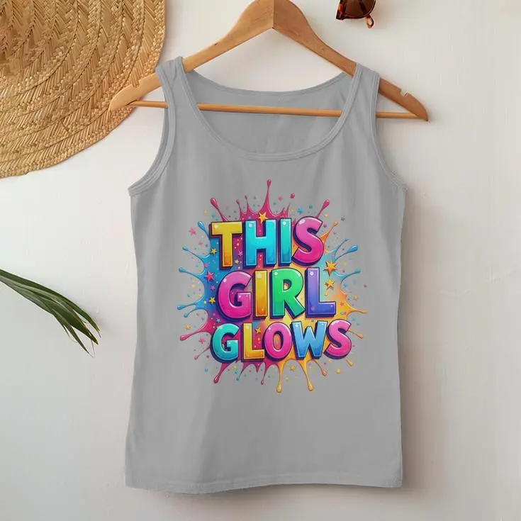 This Girl Glows Colorful Rainbow Colors Women Tank Top