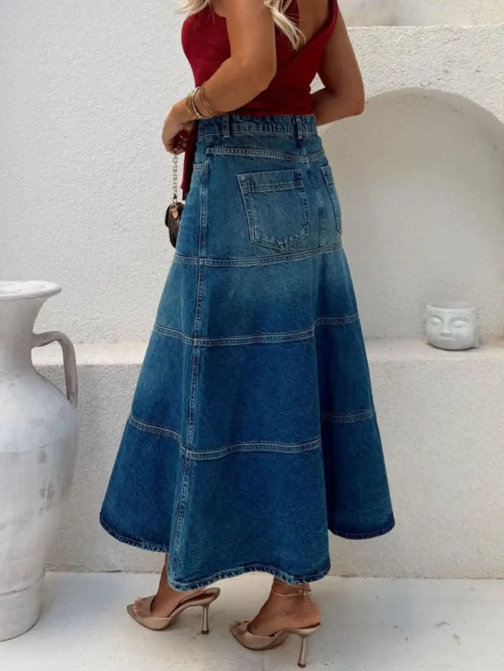 Everyday High-waisted Denim Skirt