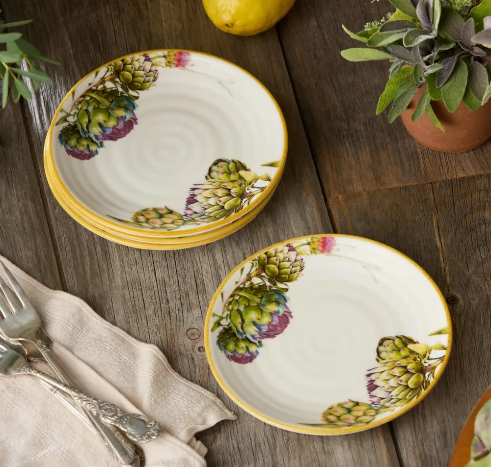 Artichoke Motif Canape Plate Set