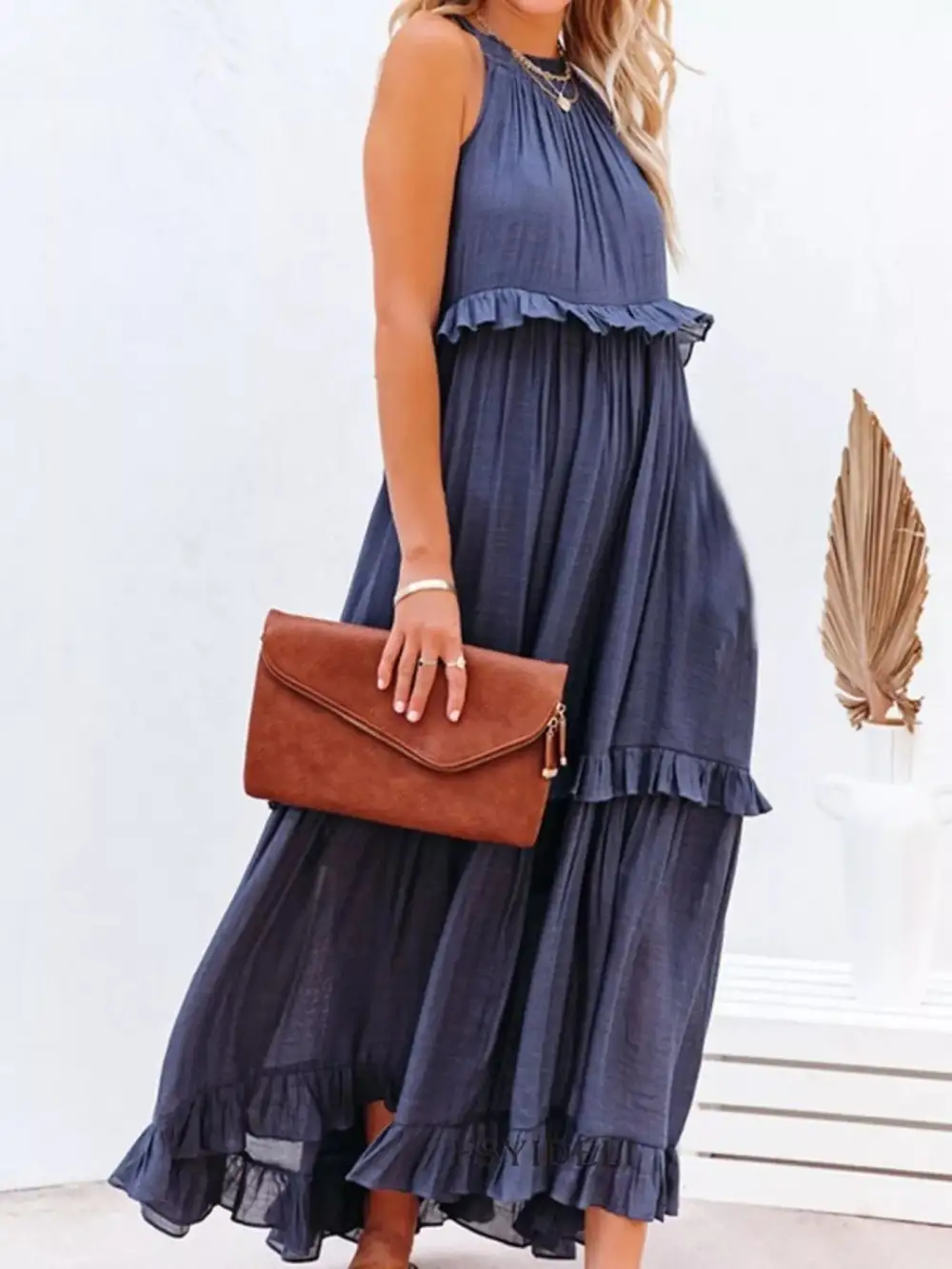 Classic Tiered Sleeveless Maxi Dress