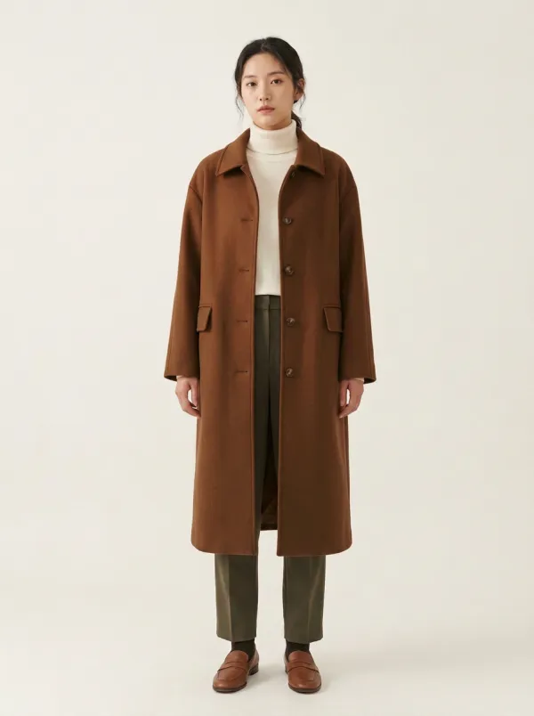 Easygoing Wool-Blend Longline Outerwear Coat