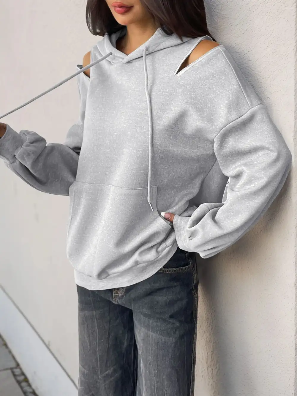 Drawstring Pocketed Oversized Hoodie