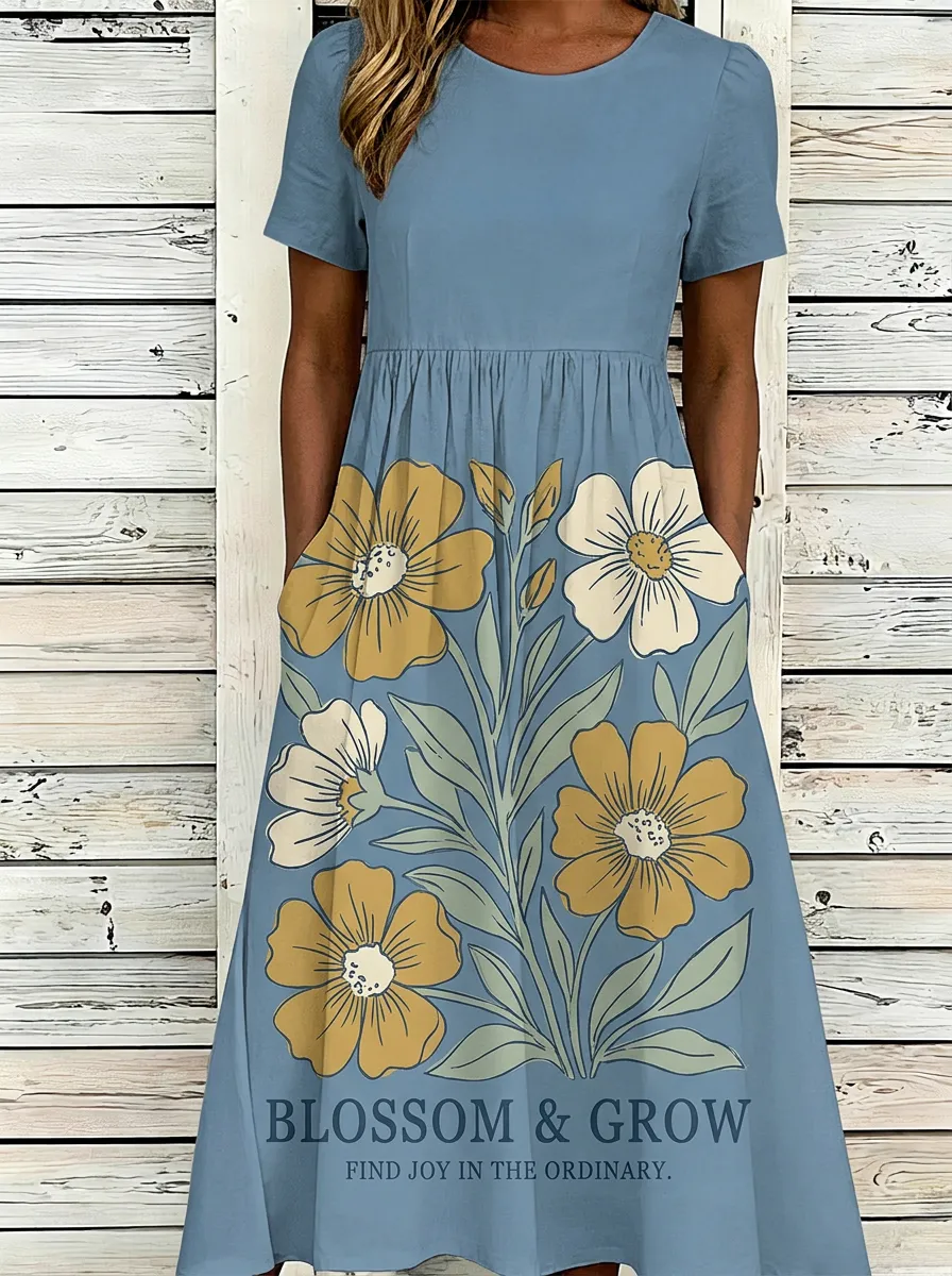 Women's Floral Blossom & Grow Printed Casual Dress