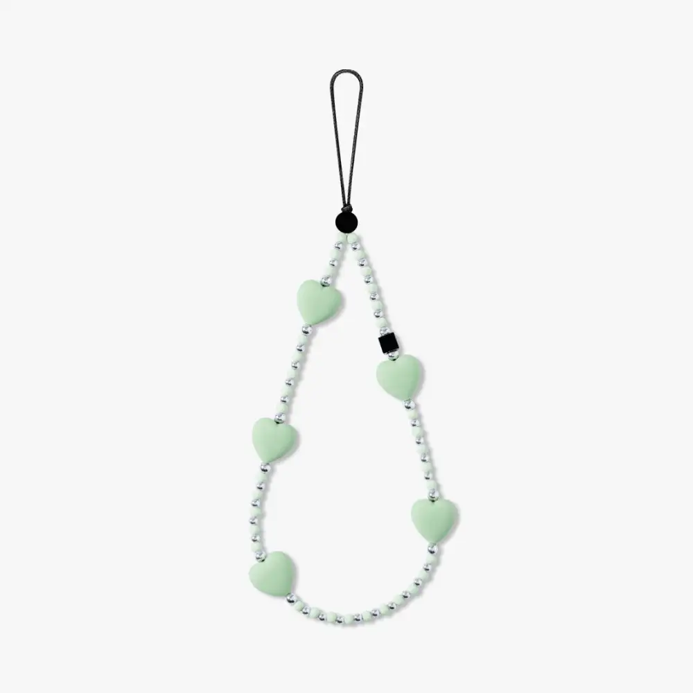 Minimal Heart Beaded Phone Charm Strap