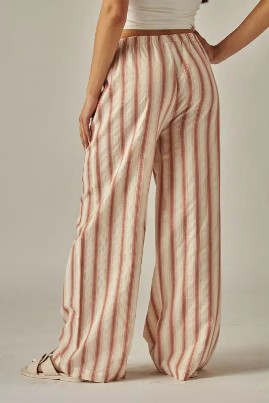 Signature Striped Cotton Wide Leg Pants