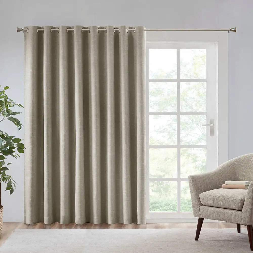 Refined Blackout Polyester Grommet Modern Curtain Panel