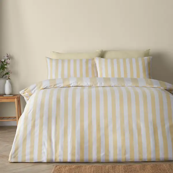Fresh Bedroom Reversible Stripe Cotton Duvet Cover Set