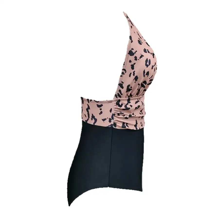 Women's Halter Leopard-Print One-Piece Swimsuit