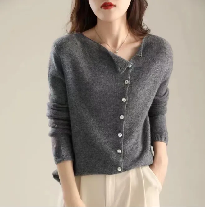 Button Front Cable Knit Knit Sweater