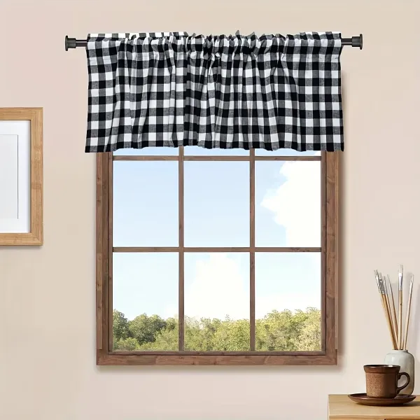 Short Plaid Window Valance
