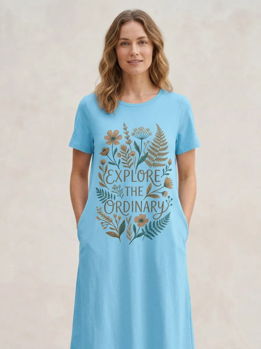Nature Lover Explore The Ordinary Floral T-Shirt Dress