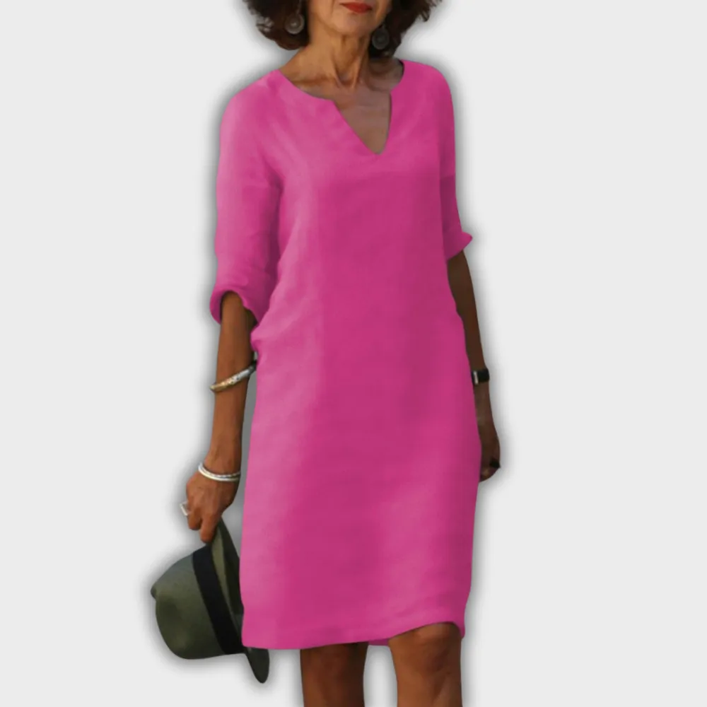 V-Neck Relaxed Casual Dress