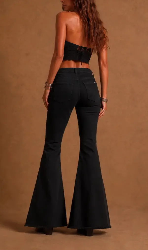 Flare Studded Detail Western Style Modern Denim Jeans