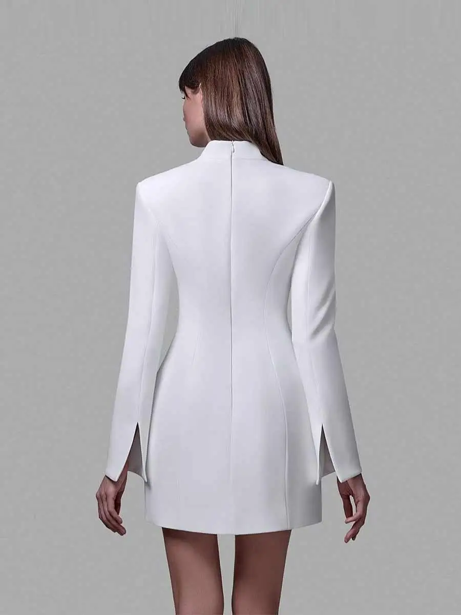 Autumn Shaped Neckline Mini Dress