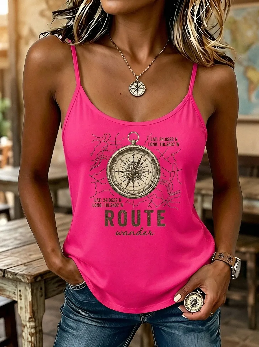 Travel Adventure Compass Tank Top
