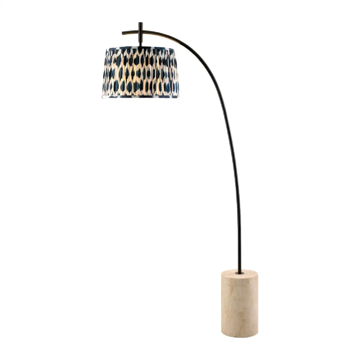 Linen-Shade Patterned Floor Lamp