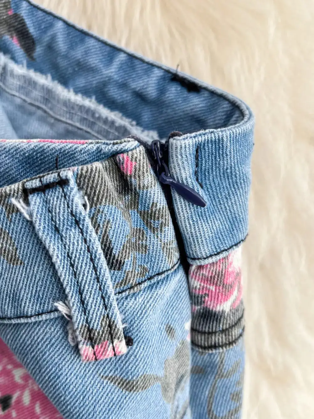 Smocked Denim Coordinated Set Pants